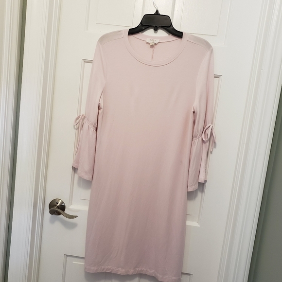 LOFT Outlet Pale Pink Knit Dress Size Medium, Comfy, Casual - Picture 8 of 10